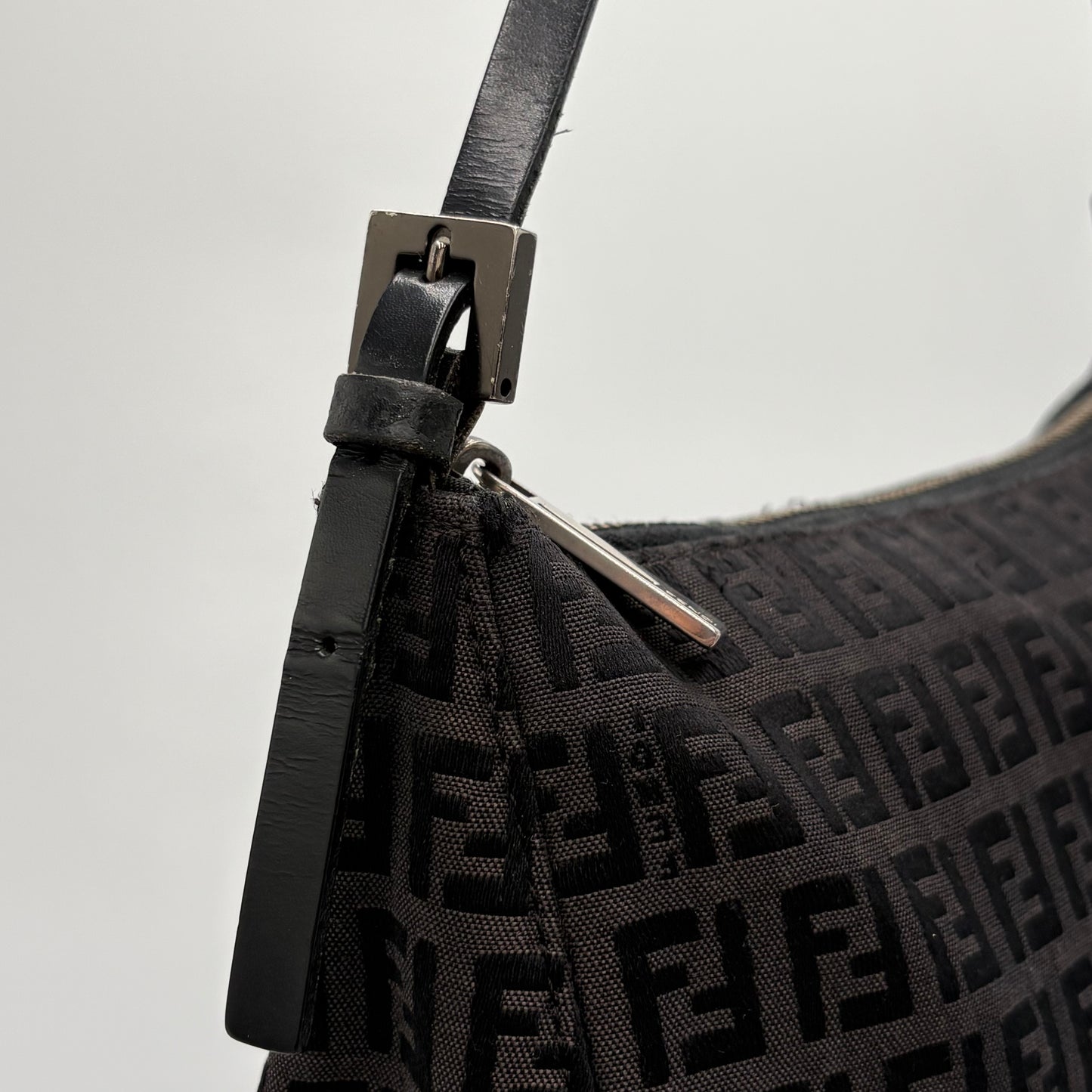 Fendi Zucchino Zipper Shoulder Bag