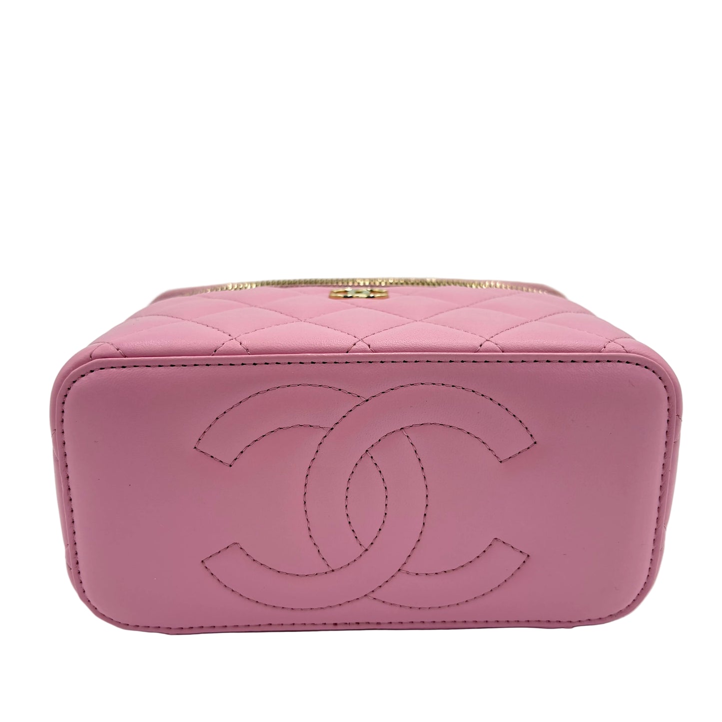 Chanel Tiny CC Link Quilted Top Handle Vanity Case