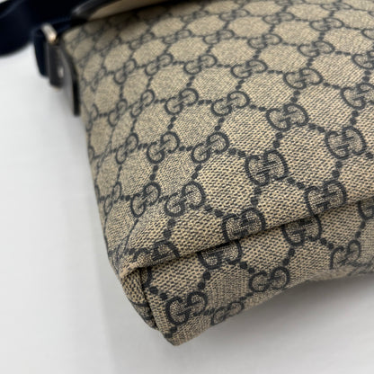 Vintage Gucci Flap Messenger Canvas/Navy Blue
