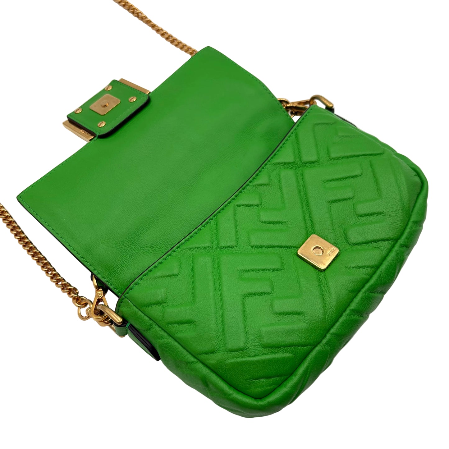 Fendi Mini Baguette 1974 Embossed FF 3 Way Bag