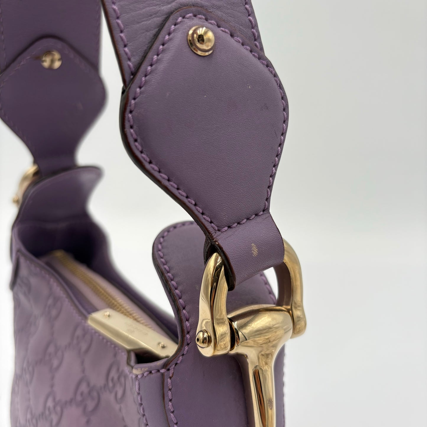Gucci Guccissima Creole Hobo Horsebit Shoulder Bag