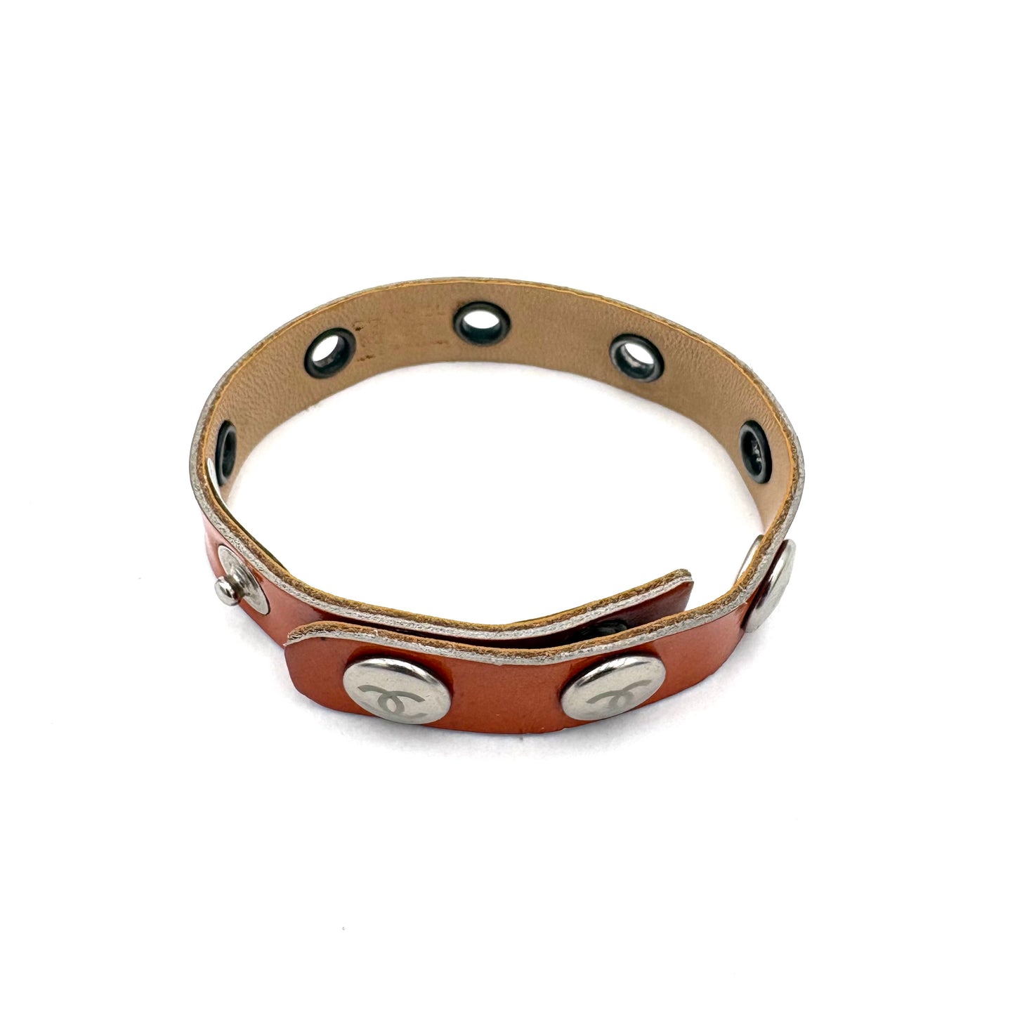 Chanel Leather Snap Bracelet