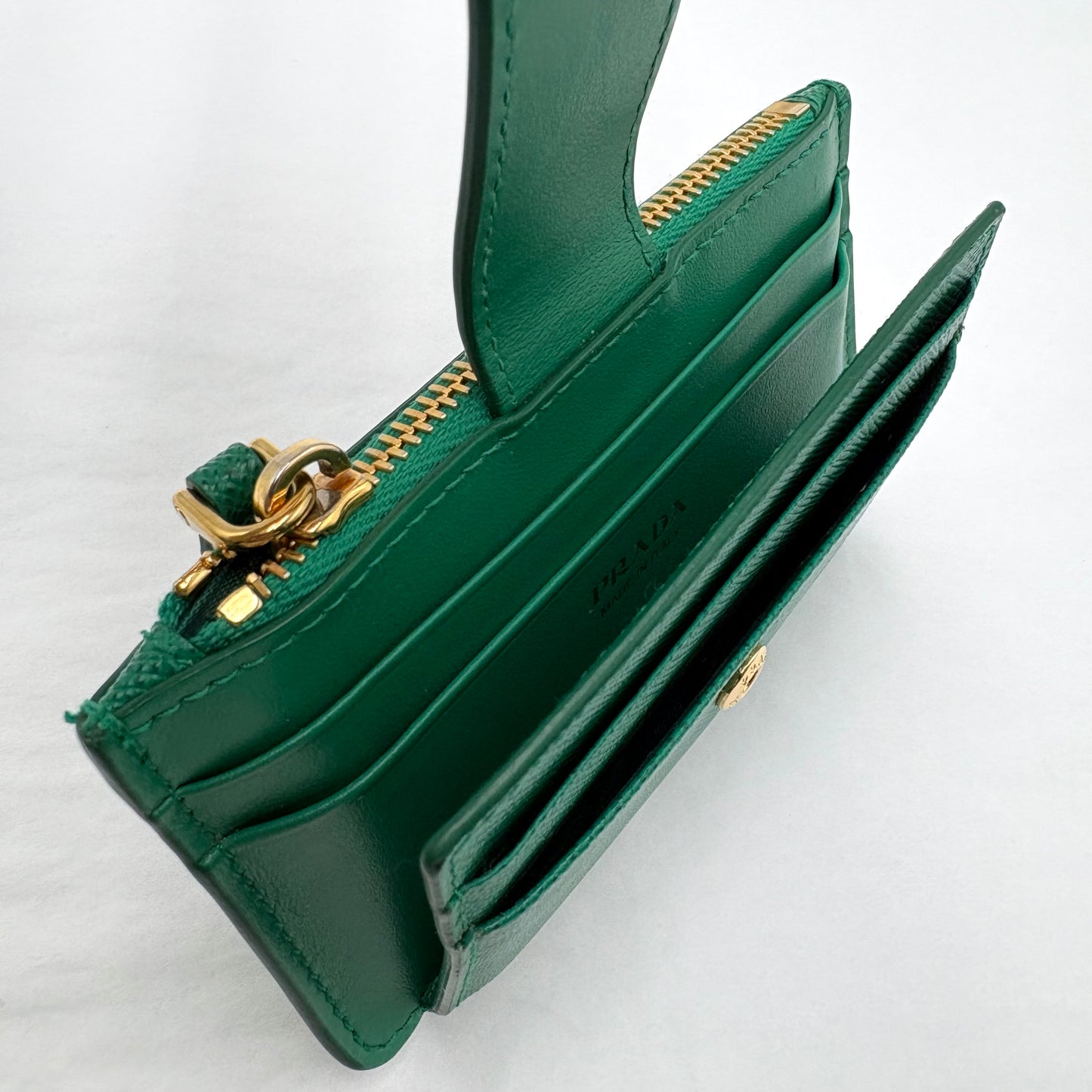 Prada Saffiano And Smooth Leather Card Holder