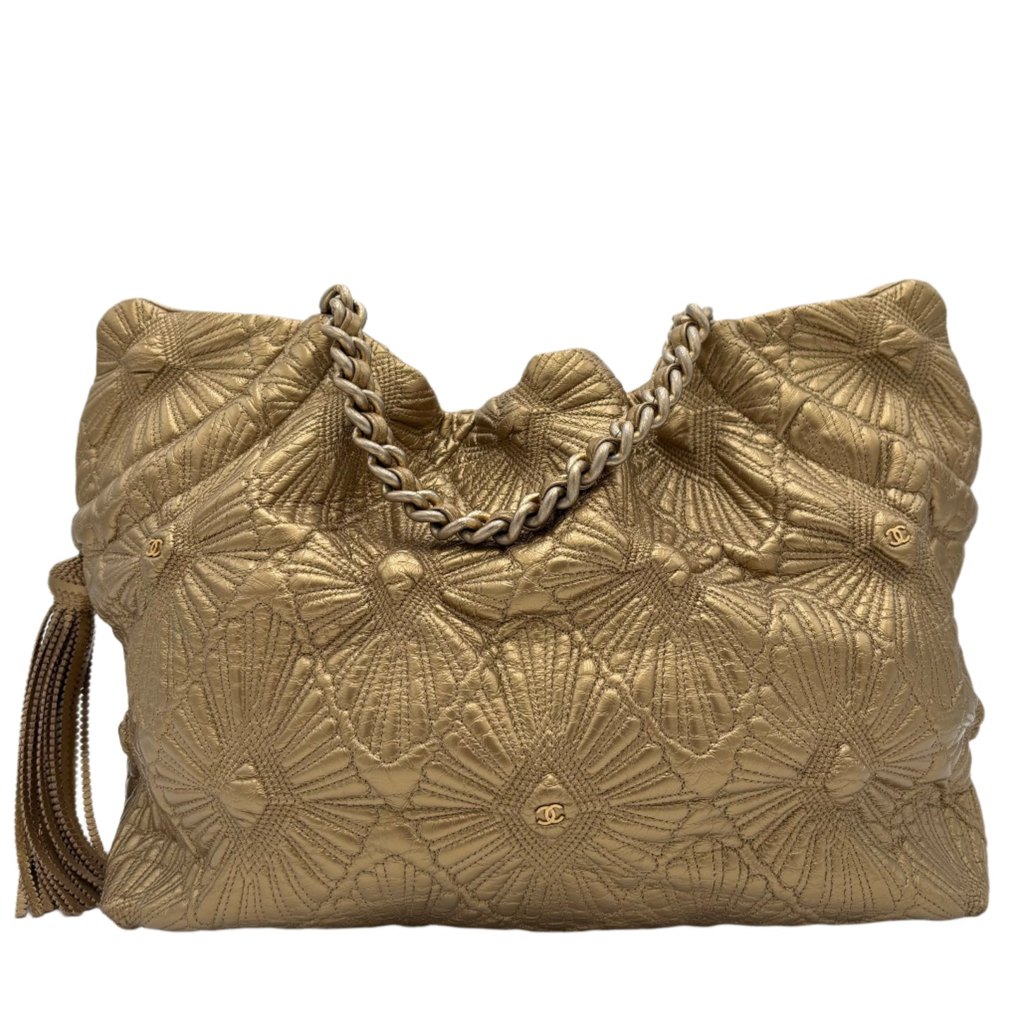 Chanel Matelasse Diamond Tote-Gold
