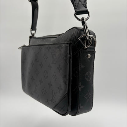 Chipped Louis Vuitton Eclipse Trio Messenger Bag