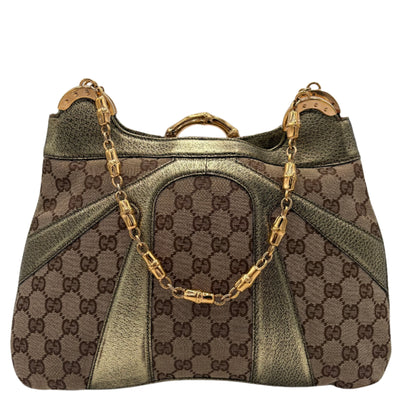 Gucci Leather Tom Ford Bamboo Chain Bag Gold