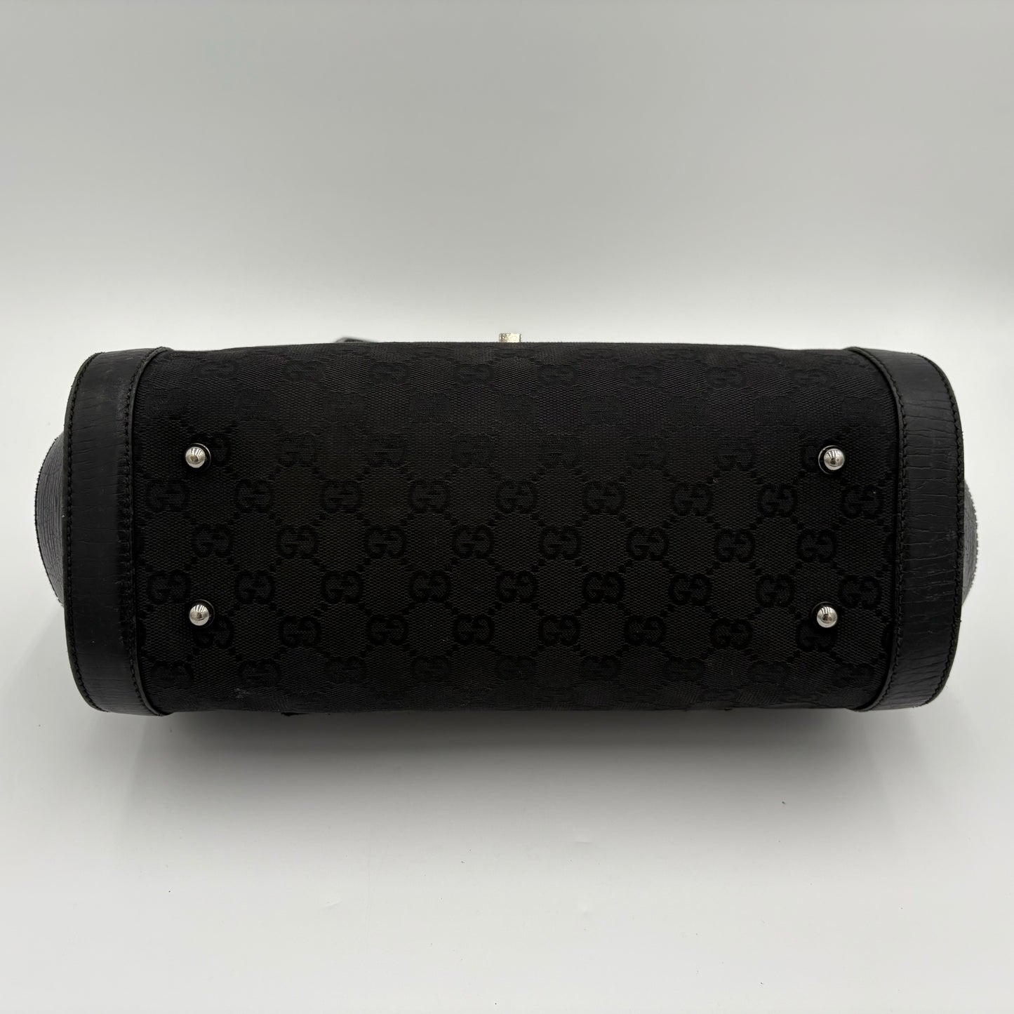 Gucci GG Bamboo Leather/Canvas Bullet Bag