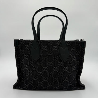 Gucci Ophidia GG Medium Denim Tote