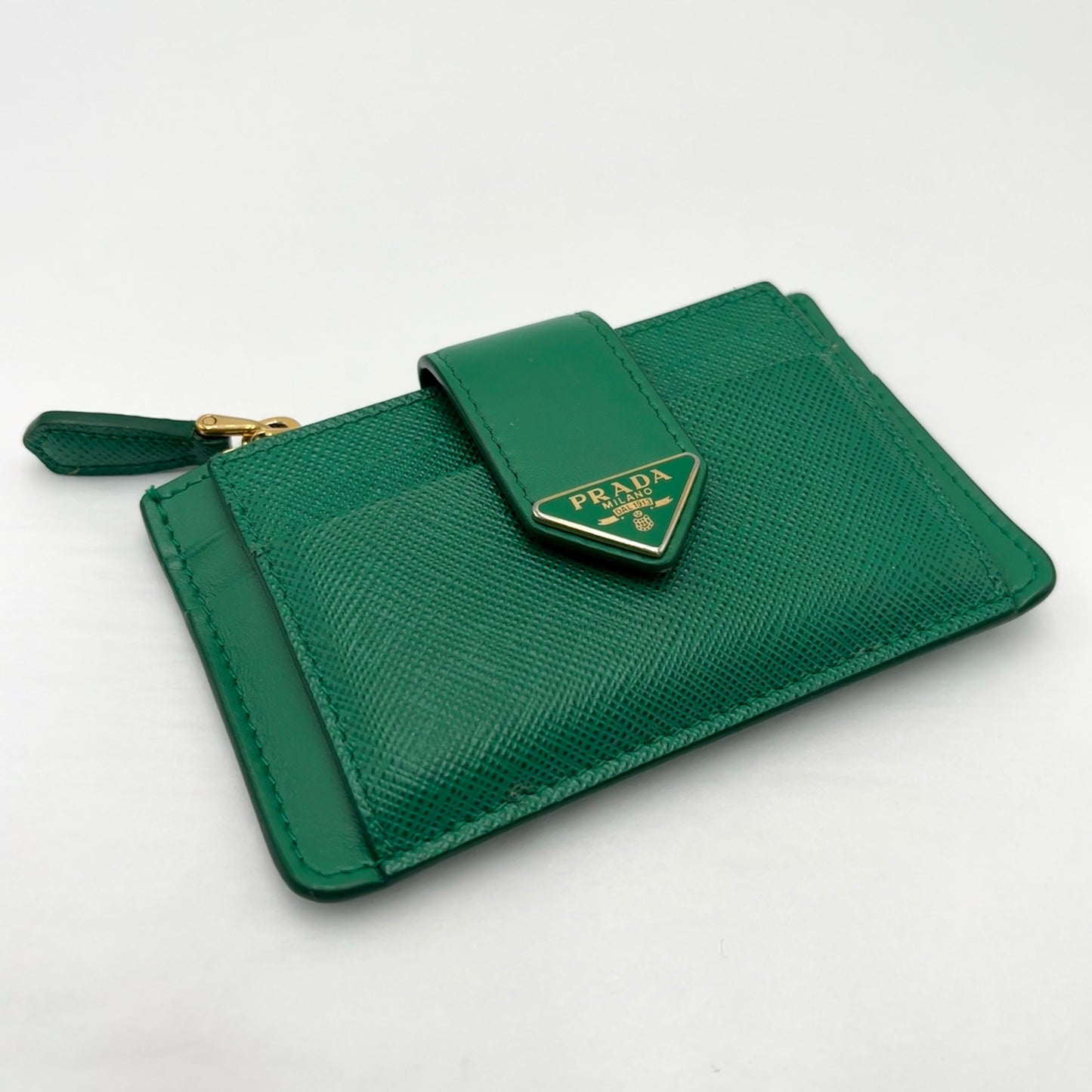 Prada Saffiano And Smooth Leather Card Holder