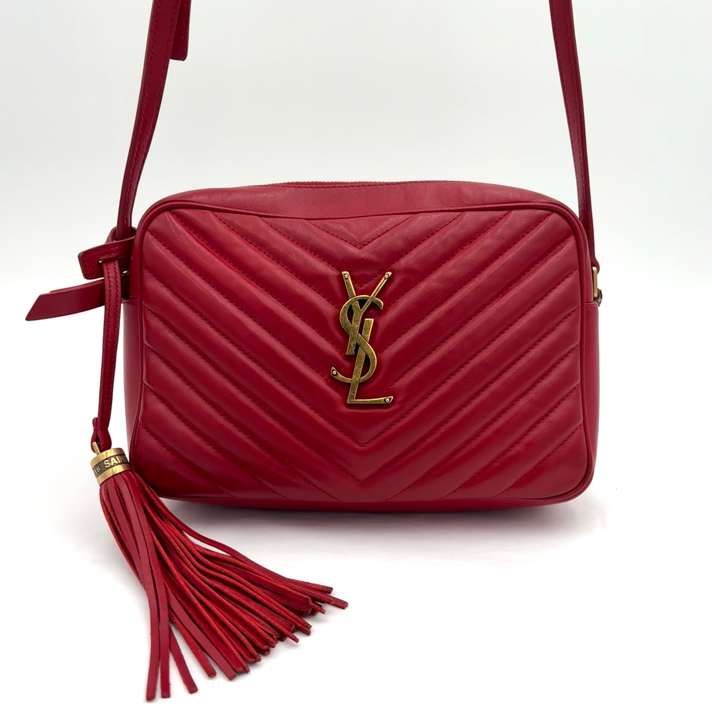 YSL Saint Laurent Lou Chevron Camera Bag