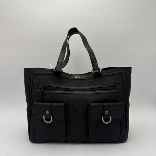 Gucci Canvas Leather Abbey Tote