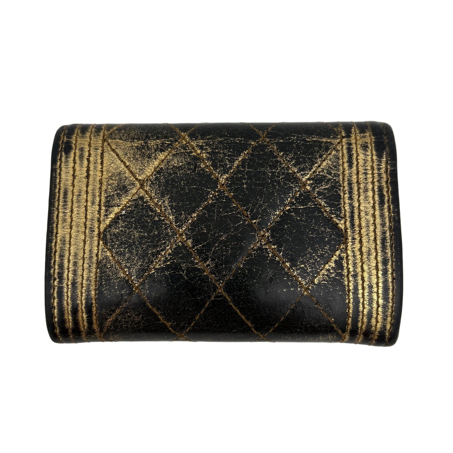 MIB Chanel Gold Distressed Boy Wallet