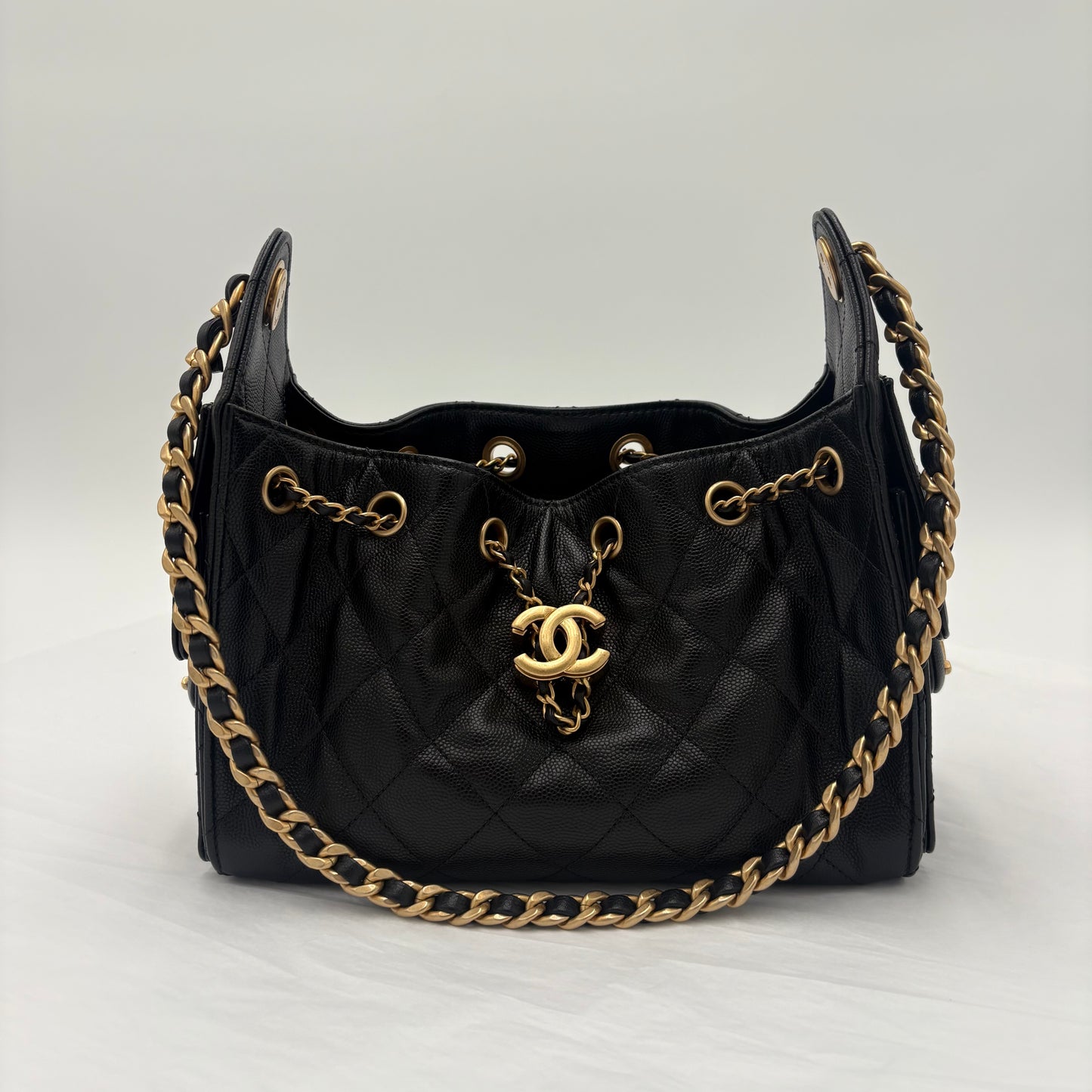 In Box Chanel 25 Mini Handbag Black Caviar