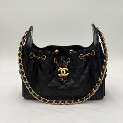 In Box Chanel 25 Mini Handbag Black Caviar