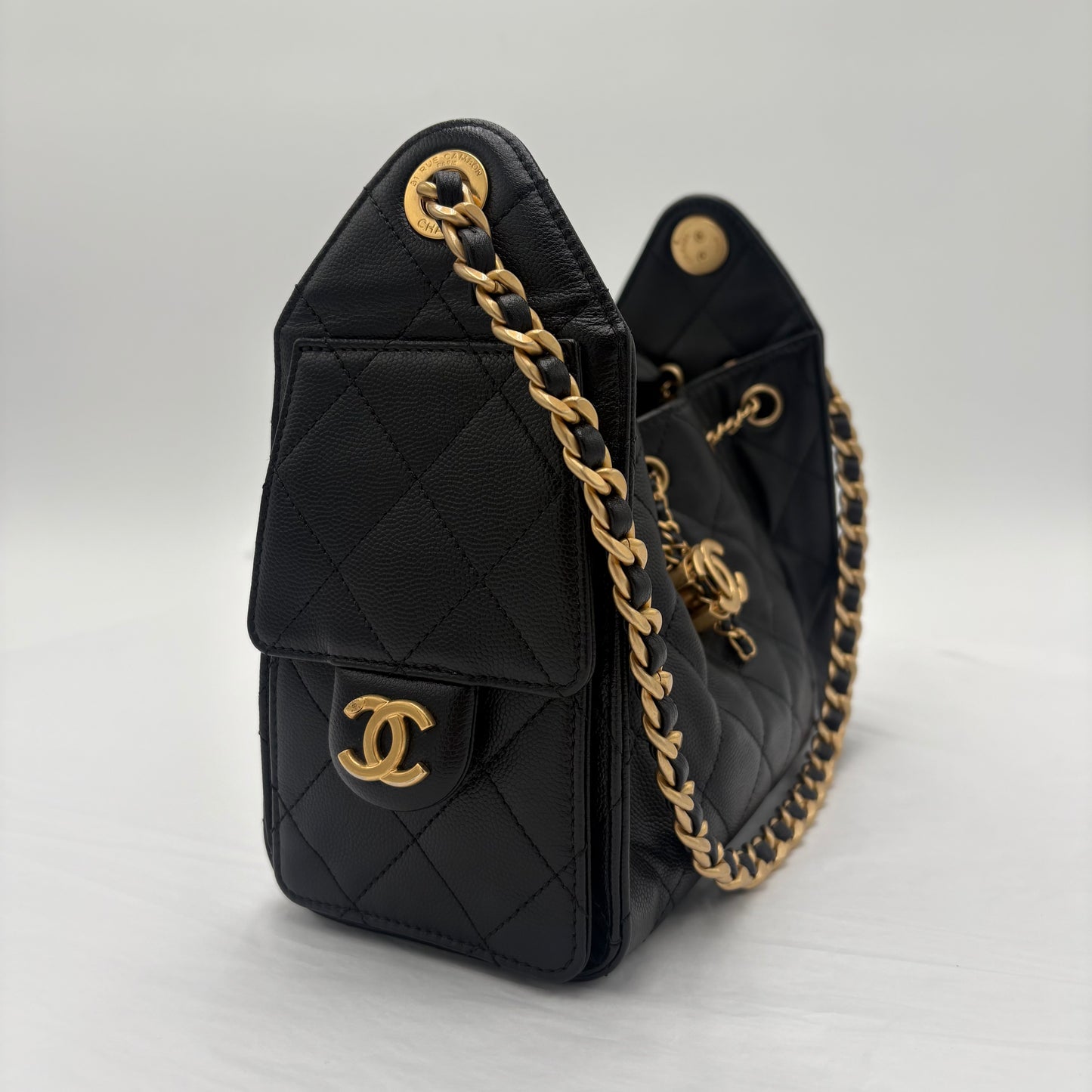 In Box Chanel 25 Mini Handbag Black Caviar