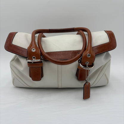 Coach Soho Leather Satchel White/Brown