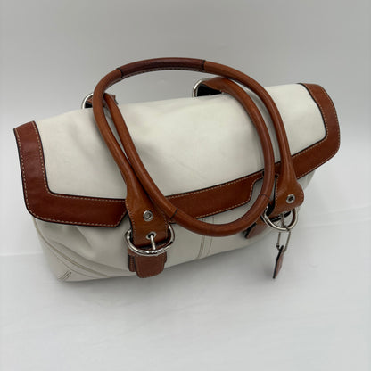 Coach Soho Leather Satchel White/Brown