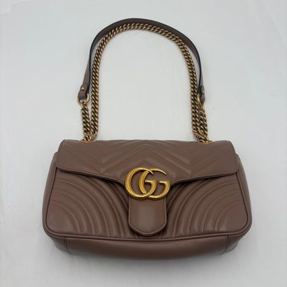 Gucci Marmont Chain/Leather Bag Beige
