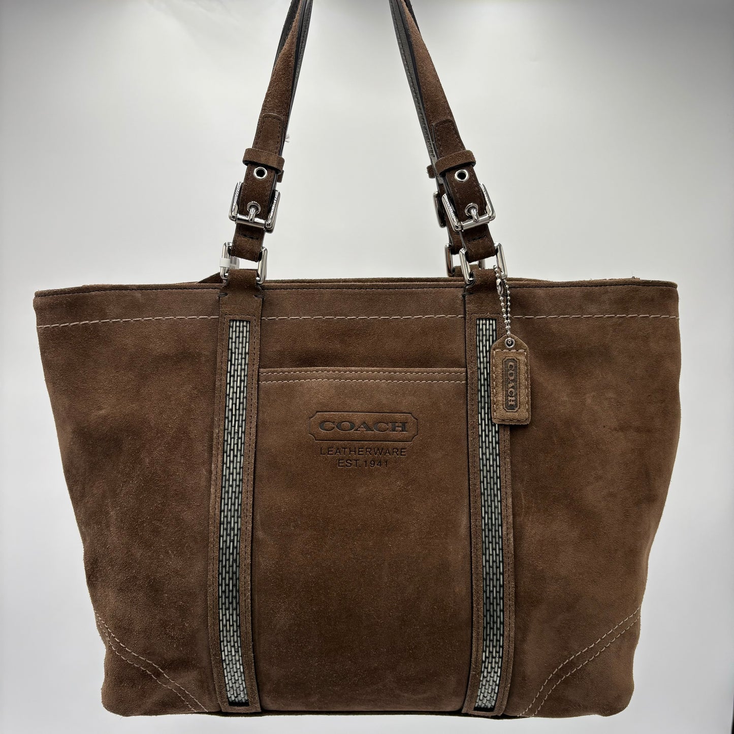 Coach Beaded Suede Tote