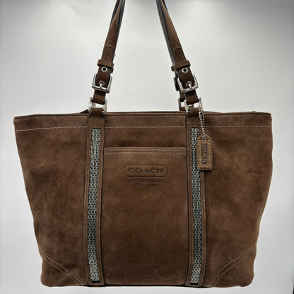 Coach Beaded Suede Tote