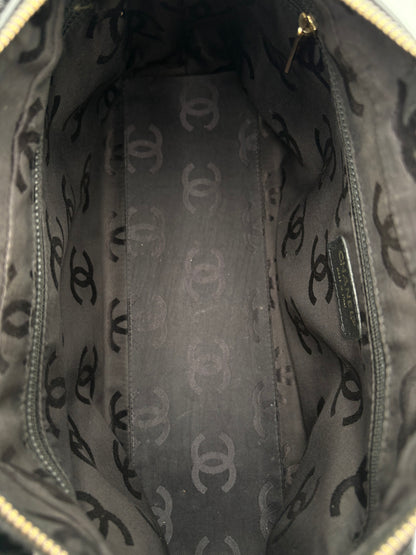 2002 Chanel Wood Chain Hobo Bag-Black