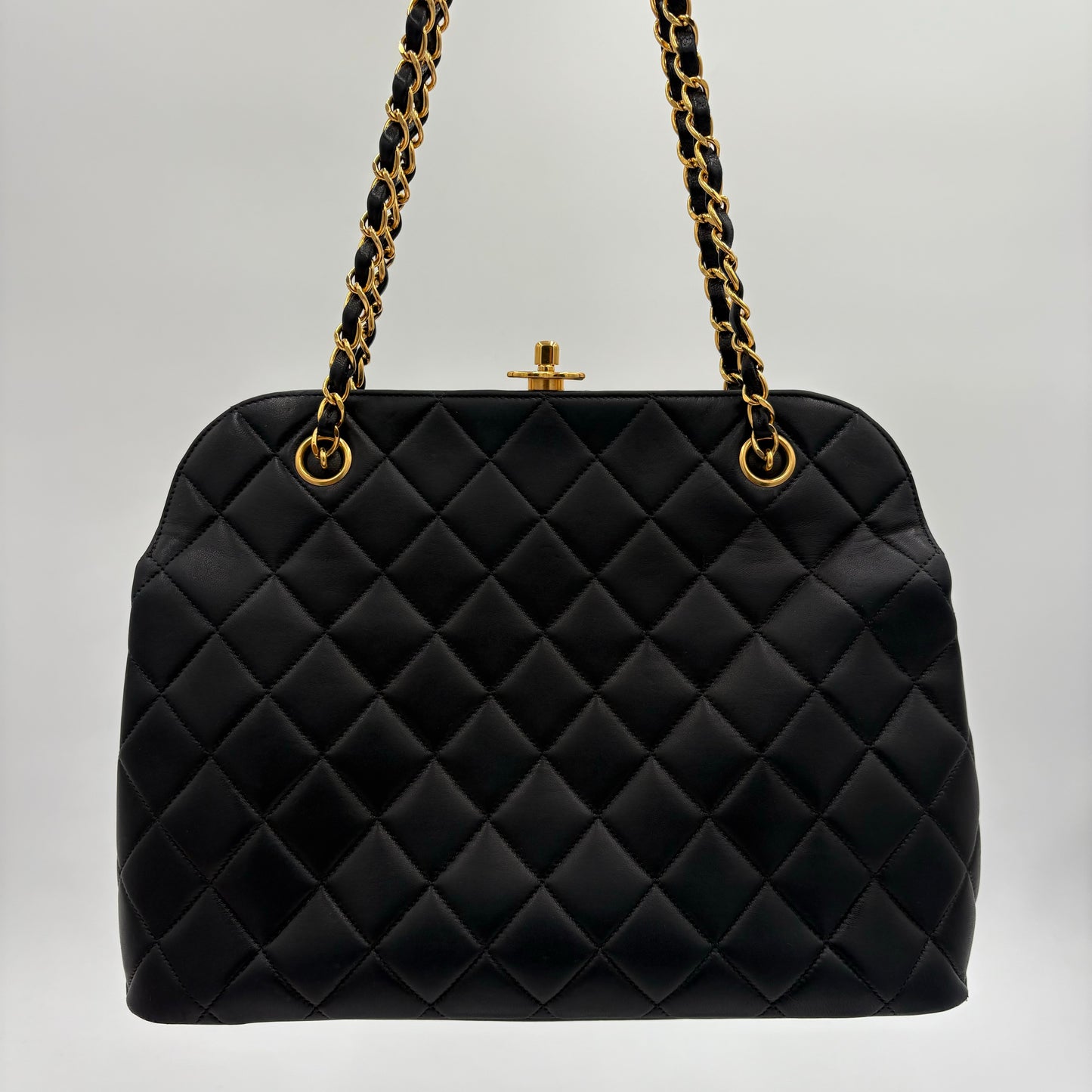 1996-1997 Chanel Lambskin Kisslock Tote