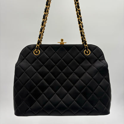 1996-1997 Chanel Lambskin Kisslock Tote