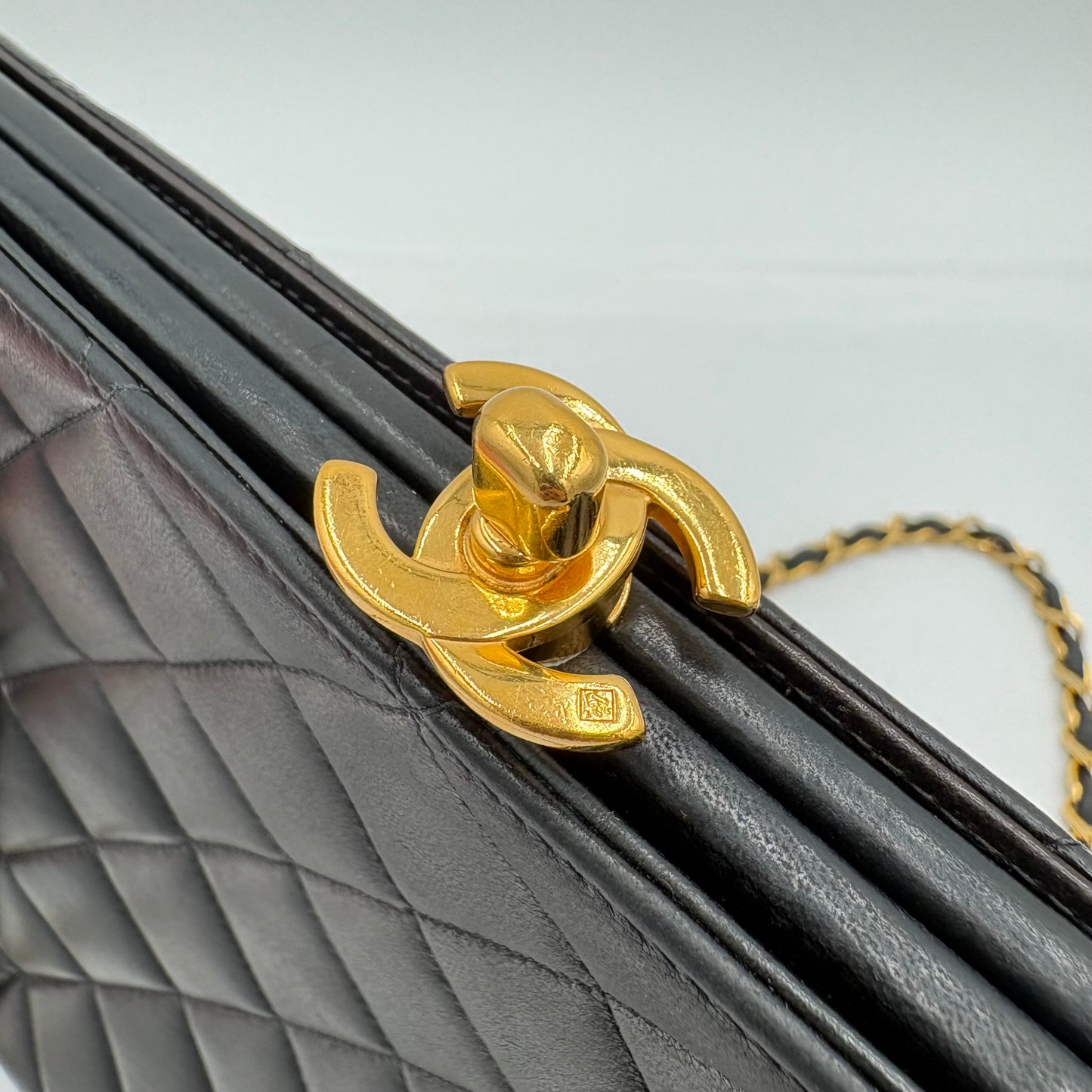 1996-1997 Chanel Lambskin Kisslock Tote