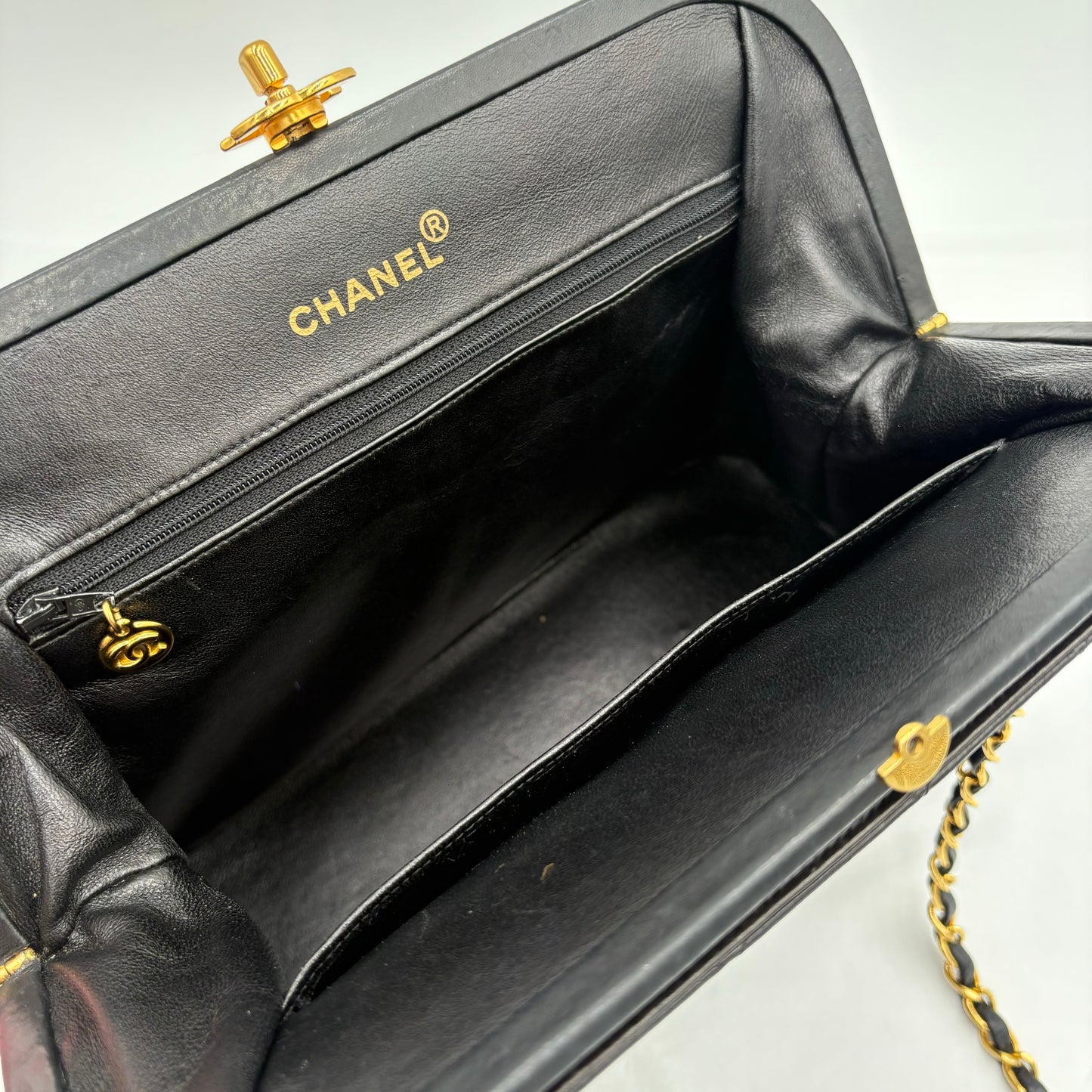 1996-1997 Chanel Lambskin Kisslock Tote