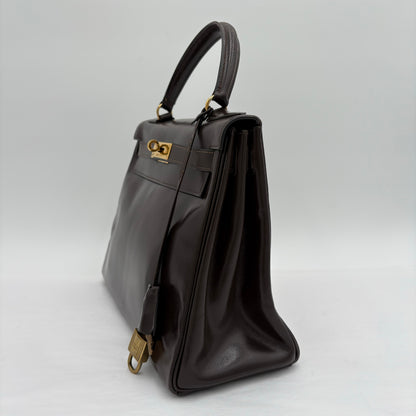 1981 Hermes Box Calf Gold H/W Kelly