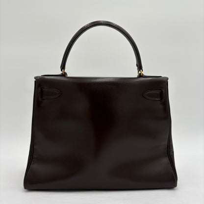 1981 Hermes Box Calf Gold H/W Kelly