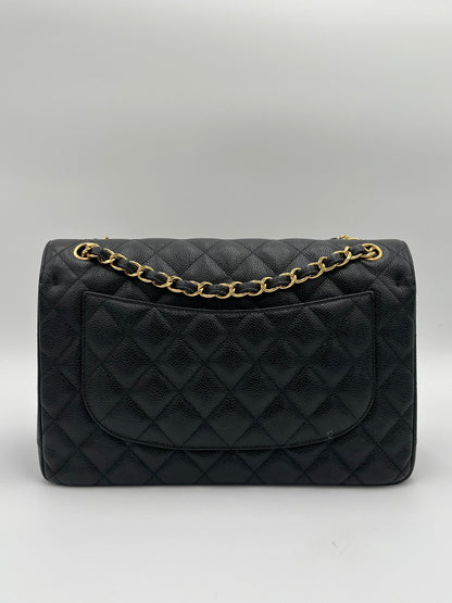 2018 Chanel Double Flap Bag-Black Caviar : Jumbo