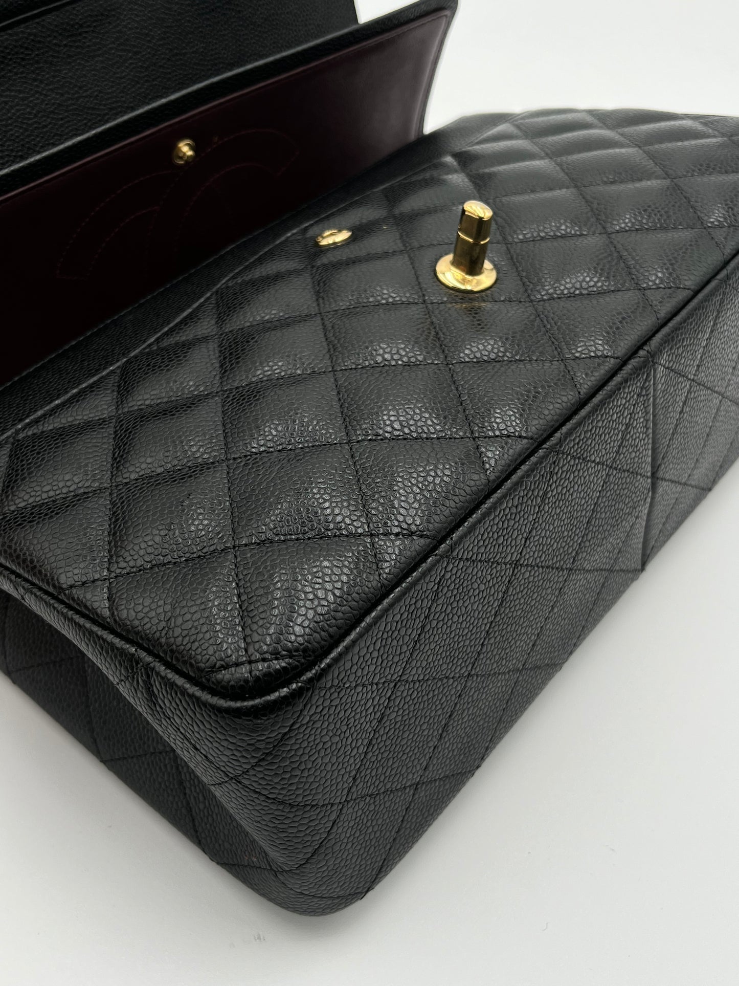 2018 Chanel Double Flap Bag-Black Caviar : Jumbo