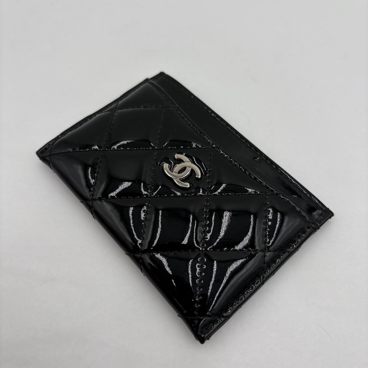 2014-15 Chanel Quilted Patent Card Holder