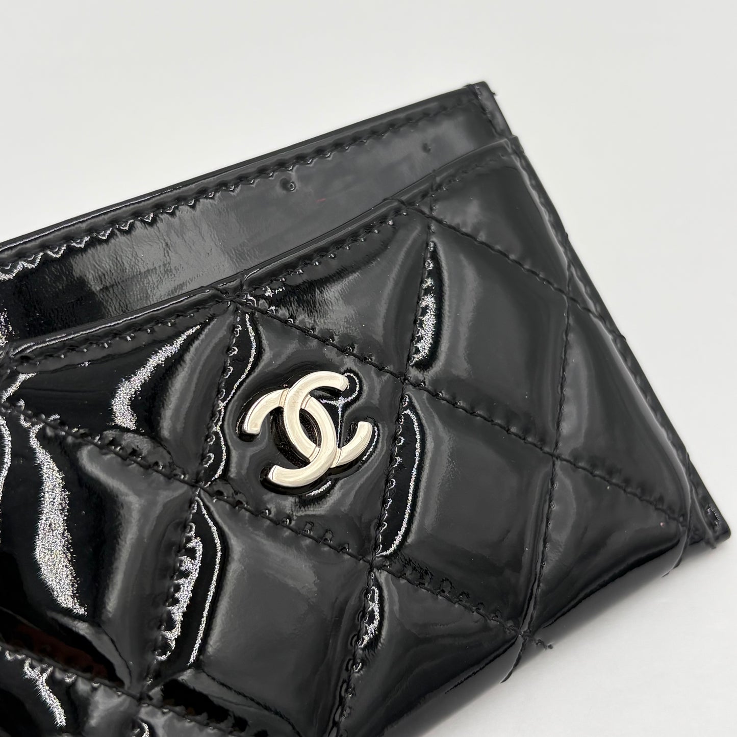 2014-15 Chanel Quilted Patent Card Holder