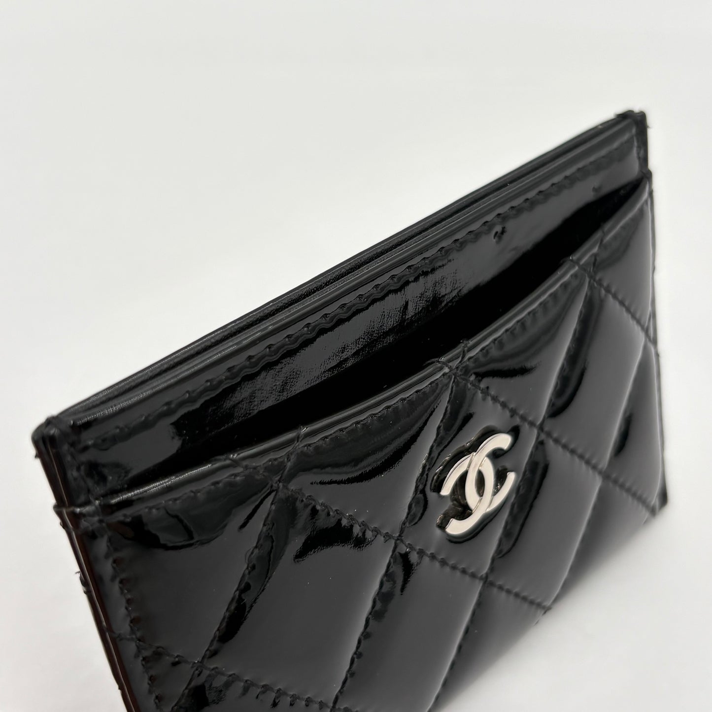 2014-15 Chanel Quilted Patent Card Holder
