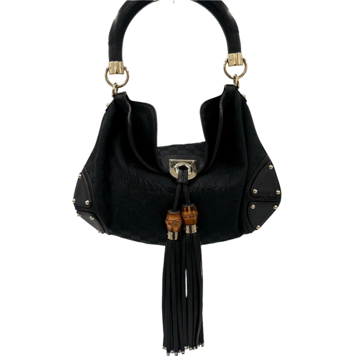 Gucci Indy Bamboo Tassel Handbag