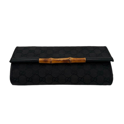 Gucci GG Canvas Lady Bamboo Clutch/Crossbody