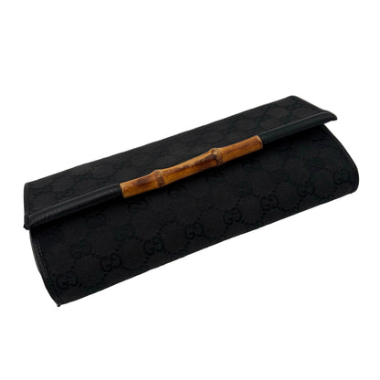 Gucci GG Canvas Lady Bamboo Clutch/Crossbody