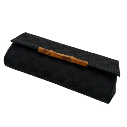 Gucci GG Canvas Lady Bamboo Clutch/Crossbody