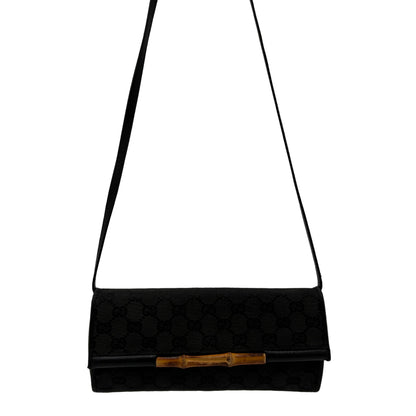 Gucci GG Canvas Lady Bamboo Clutch/Crossbody