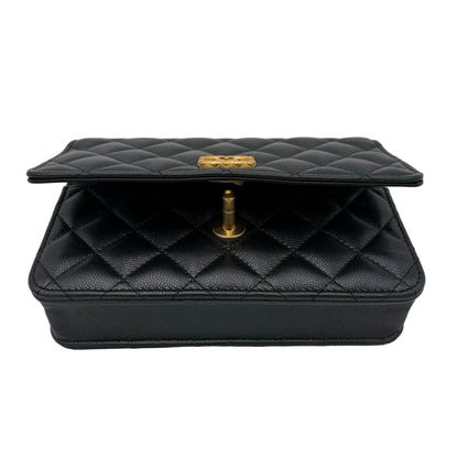 MINT 2023 Chanel Quilted Caviar Wallet On Chain