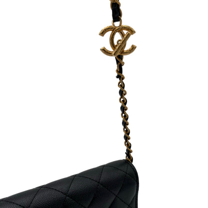 MINT 2023 Chanel Quilted Caviar Wallet On Chain