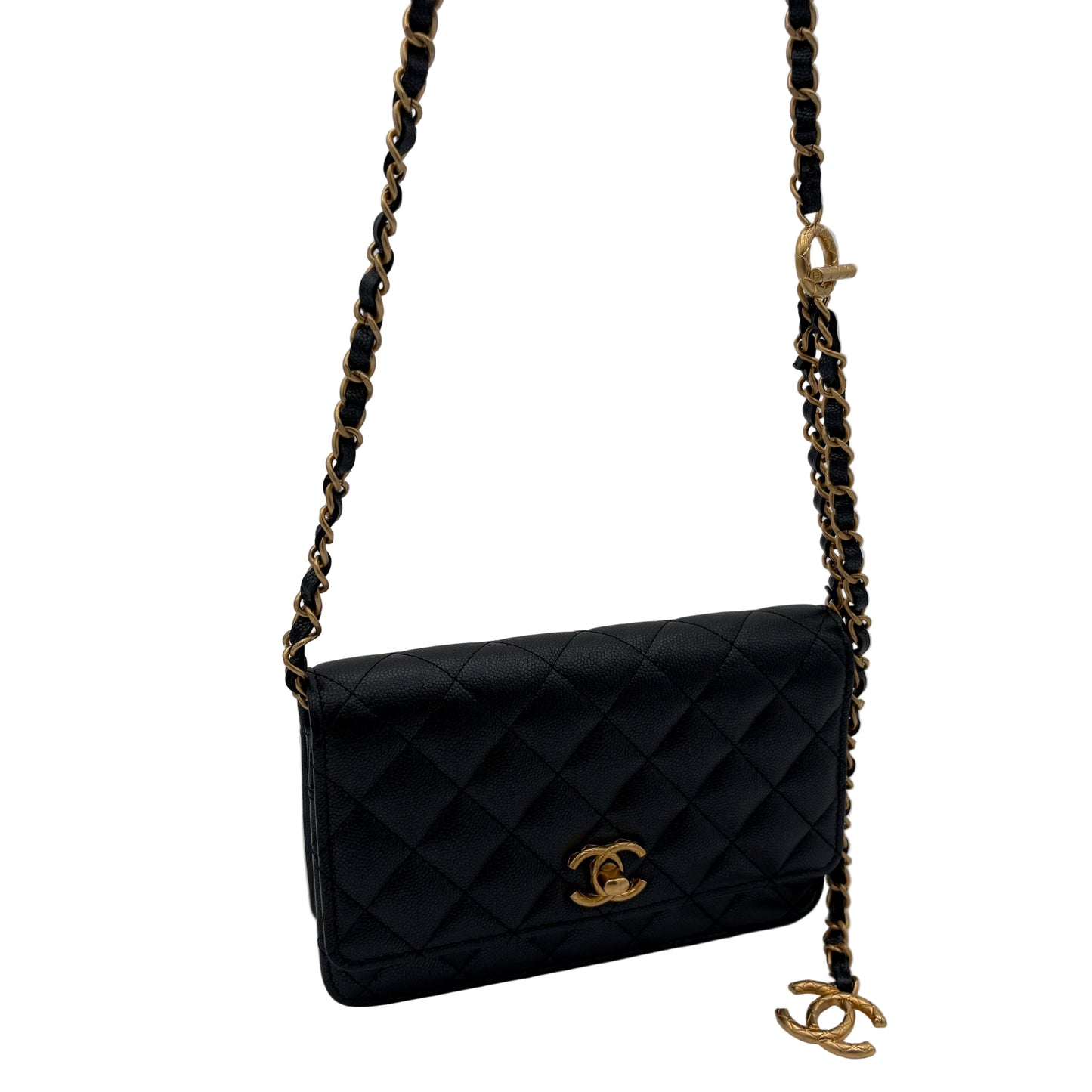 MINT 2023 Chanel Quilted Caviar Wallet On Chain