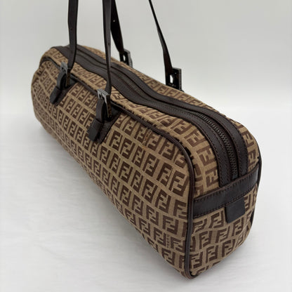 Vintage Fendi Zucchino Shoulder Bag & Coin