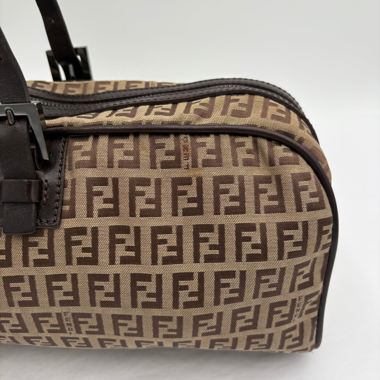 Vintage Fendi Zucchino Shoulder Bag & Coin