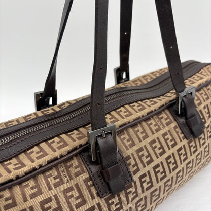 Vintage Fendi Zucchino Shoulder Bag & Coin