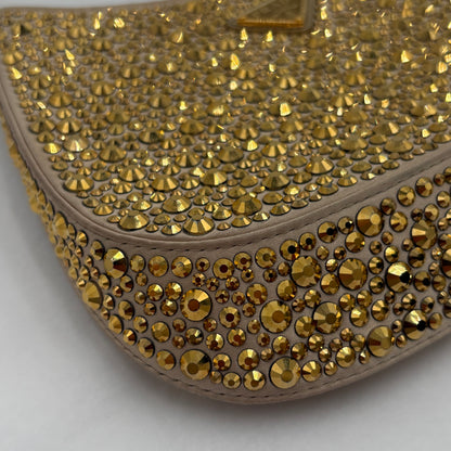 Prada Cleo Crystal Embellished Small Shoulder Bag
