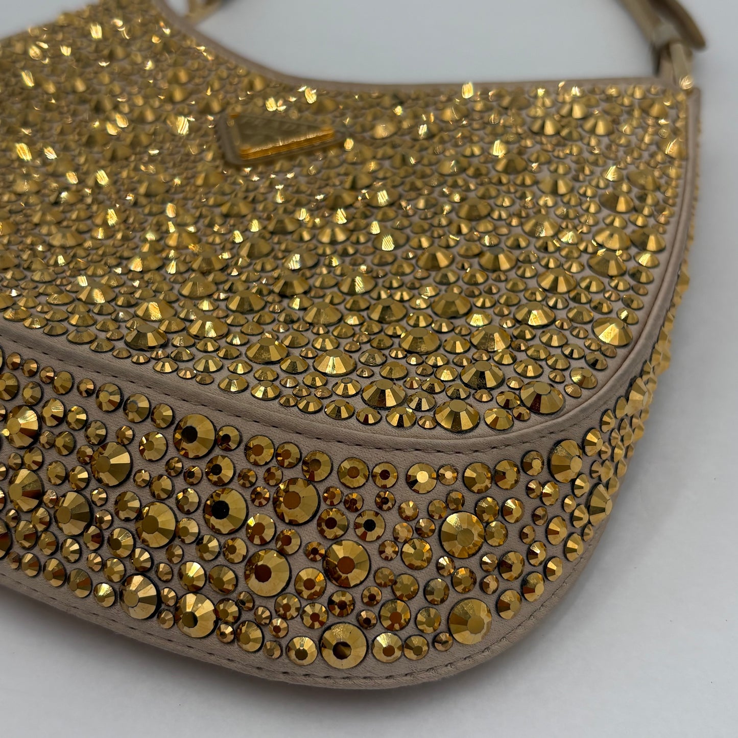 Prada Cleo Crystal Embellished Small Shoulder Bag