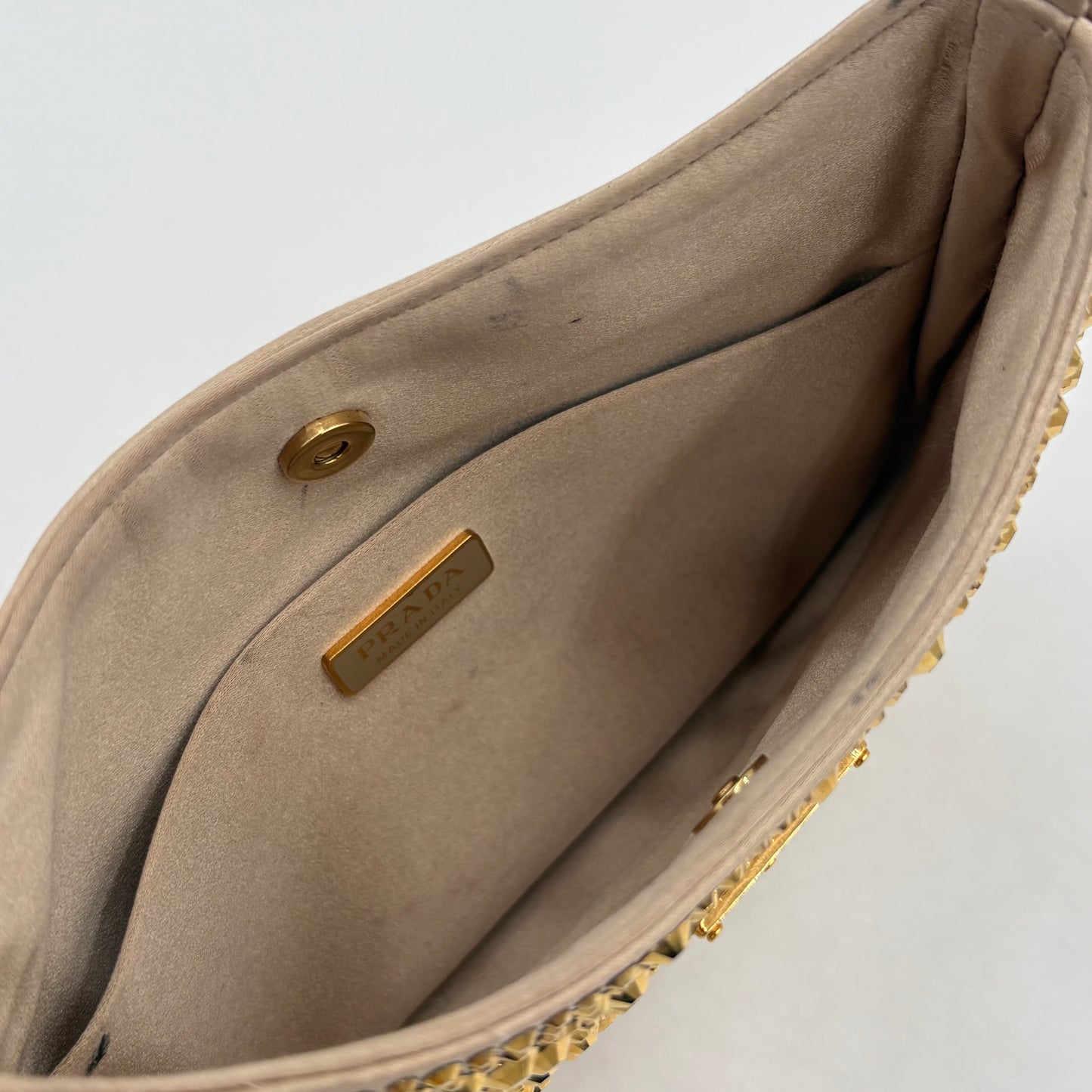 Prada Cleo Crystal Embellished Small Shoulder Bag